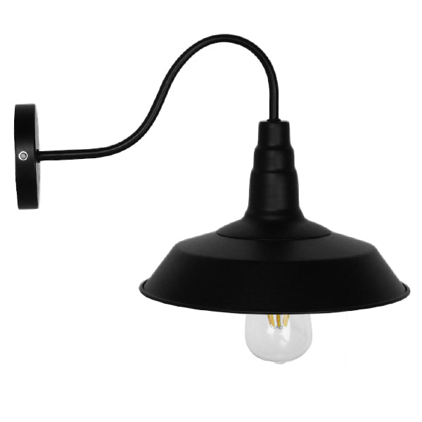 GLOBOSTAR® RAY 01065 Vintage Φωτιστικό Τοίχου - Απλίκα με Ντουί 1 x E27 AC 220-240V IP20 - Μαύρο - Μ26 x Π37 x Υ32cm - ledmania.gr
