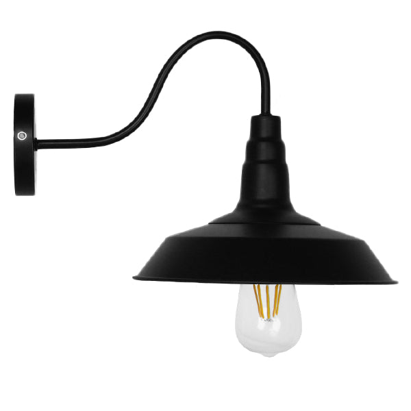 GLOBOSTAR® RAY 01065 Vintage Φωτιστικό Τοίχου - Απλίκα με Ντουί 1 x E27 AC 220-240V IP20 - Μαύρο - Μ26 x Π37 x Υ32cm - ledmania.gr