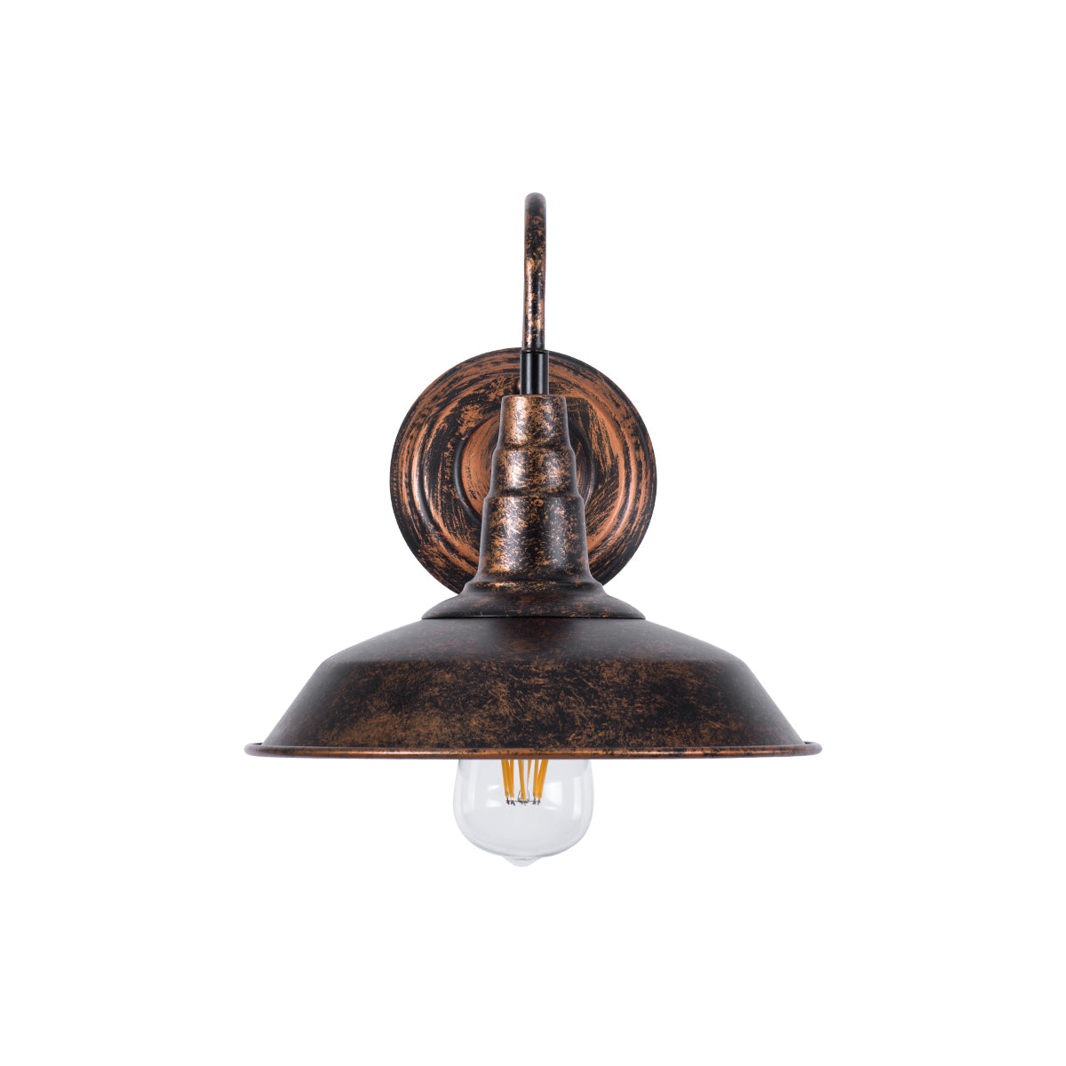 GloboStar® SORD 01067 Vintage Επιτοίχιο Φωτιστικό Απλίκα Μονόφωτο 1 x E27 IP20 Χάλκινο Μέταλλο - Μ26 x Π37 x Υ32cm - ledmania.gr