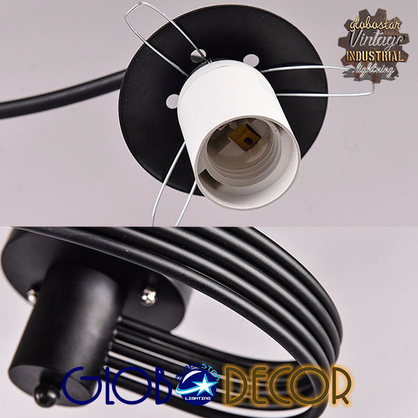 GLOBOSTAR® SELINA 01090 Μοντέρνο Φωτιστικό Οροφής με Ντουί 5 x E27 AC 220-240V IP20 - Μαύρο & Λευκό - Μ63 x Π63 x Υ47cm - ledmania.gr
