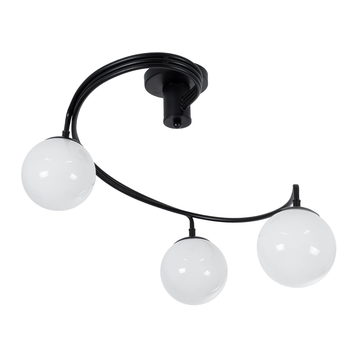 GLOBOSTAR® SELINA 01089 Μοντέρνο Φωτιστικό Οροφής με Ντουί 3 x E27 AC 220-240V IP20 - Μαύρο & Λευκό - Μ60 x Π60 x Υ45cm - ledmania.gr