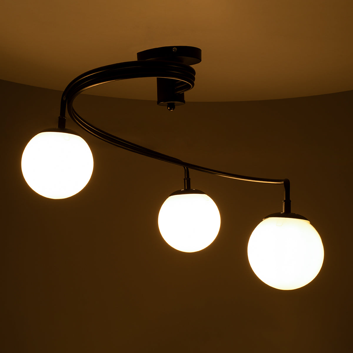 GLOBOSTAR® SELINA 01089 Μοντέρνο Φωτιστικό Οροφής με Ντουί 3 x E27 AC 220-240V IP20 - Μαύρο & Λευκό - Μ60 x Π60 x Υ45cm - ledmania.gr