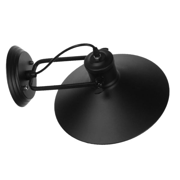 GloboStar® CELL 01118 Vintage Industrial Φωτιστικό Τοίχου Απλίκα Μονόφωτο Μαύρο Μεταλλικό Πλέγμα με Καμπάνα Φ27 x Μ33 x Π27 x Υ33cm - ledmania.gr