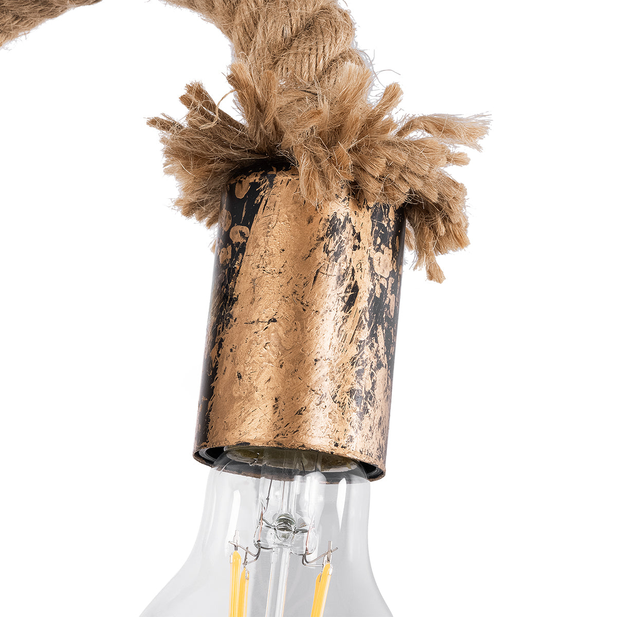 GLOBOSTAR® DAKER 01126 Vintage Φωτιστικό Τοίχου - Απλίκα με Ντουί 1 x E27 AC 220-240V IP20 - Χάλκινο Εφέ Σκουριάς & Μπεζ - Μ10 x Π22 x Υ15cm