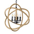 GLOBOSTAR® VITRUVIAN 01141 Boho Κρεμαστό Φωτιστικό Οροφής με Ντουί 4 x E14 AC 220-240V IP20 - Μαύρο & Μπεζ - Μ53 x Π53 x Υ53cm - ledmania.gr