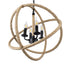 GLOBOSTAR® VITRUVIAN 01141 Boho Κρεμαστό Φωτιστικό Οροφής με Ντουί 4 x E14 AC 220-240V IP20 - Μαύρο & Μπεζ - Μ53 x Π53 x Υ53cm - ledmania.gr