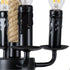 GLOBOSTAR® VITRUVIAN 01141 Boho Κρεμαστό Φωτιστικό Οροφής με Ντουί 4 x E14 AC 220-240V IP20 - Μαύρο & Μπεζ - Μ53 x Π53 x Υ53cm - ledmania.gr