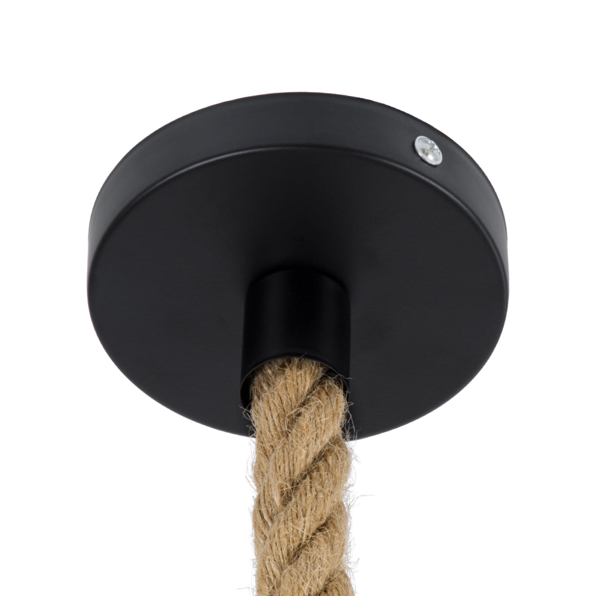 GLOBOSTAR® SAHARA 01146 Boho Κρεμαστό Φωτιστικό Οροφής με Ντουί 1 x E27 AC 220-240V IP20 - Μπεζ & Μαύρο - Μ31 x Π31 x Υ14cm - ledmania.gr