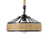 GLOBOSTAR® SAHARA 01146 Boho Κρεμαστό Φωτιστικό Οροφής με Ντουί 1 x E27 AC 220-240V IP20 - Μπεζ & Μαύρο - Μ31 x Π31 x Υ14cm - ledmania.gr