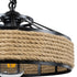 GLOBOSTAR® SAHARA 01146 Boho Κρεμαστό Φωτιστικό Οροφής με Ντουί 1 x E27 AC 220-240V IP20 - Μπεζ & Μαύρο - Μ31 x Π31 x Υ14cm - ledmania.gr