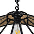 GLOBOSTAR® SAHARA 01146 Boho Κρεμαστό Φωτιστικό Οροφής με Ντουί 1 x E27 AC 220-240V IP20 - Μπεζ & Μαύρο - Μ31 x Π31 x Υ14cm - ledmania.gr