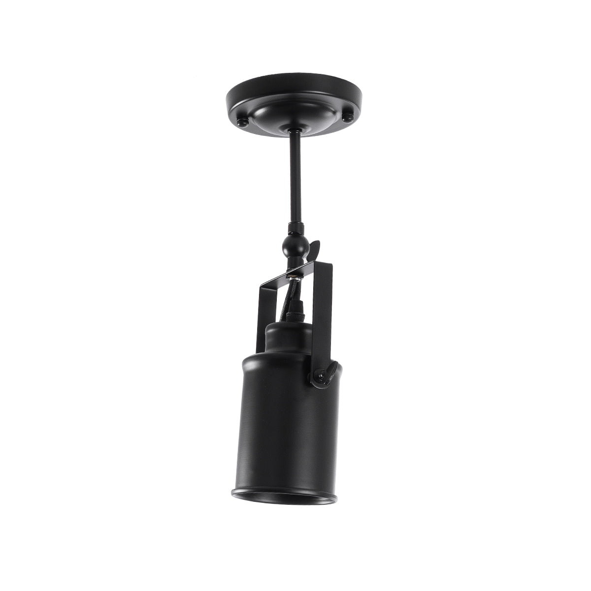 GLOBOSTAR® HOLLYWOOD 01153 Vintage Φωτιστικό Οροφής με Ντουί 1 x E27 AC 220-240V IP20 - Μαύρο - Μ8.5 x Π8.5 x Υ35cm - ledmania.gr