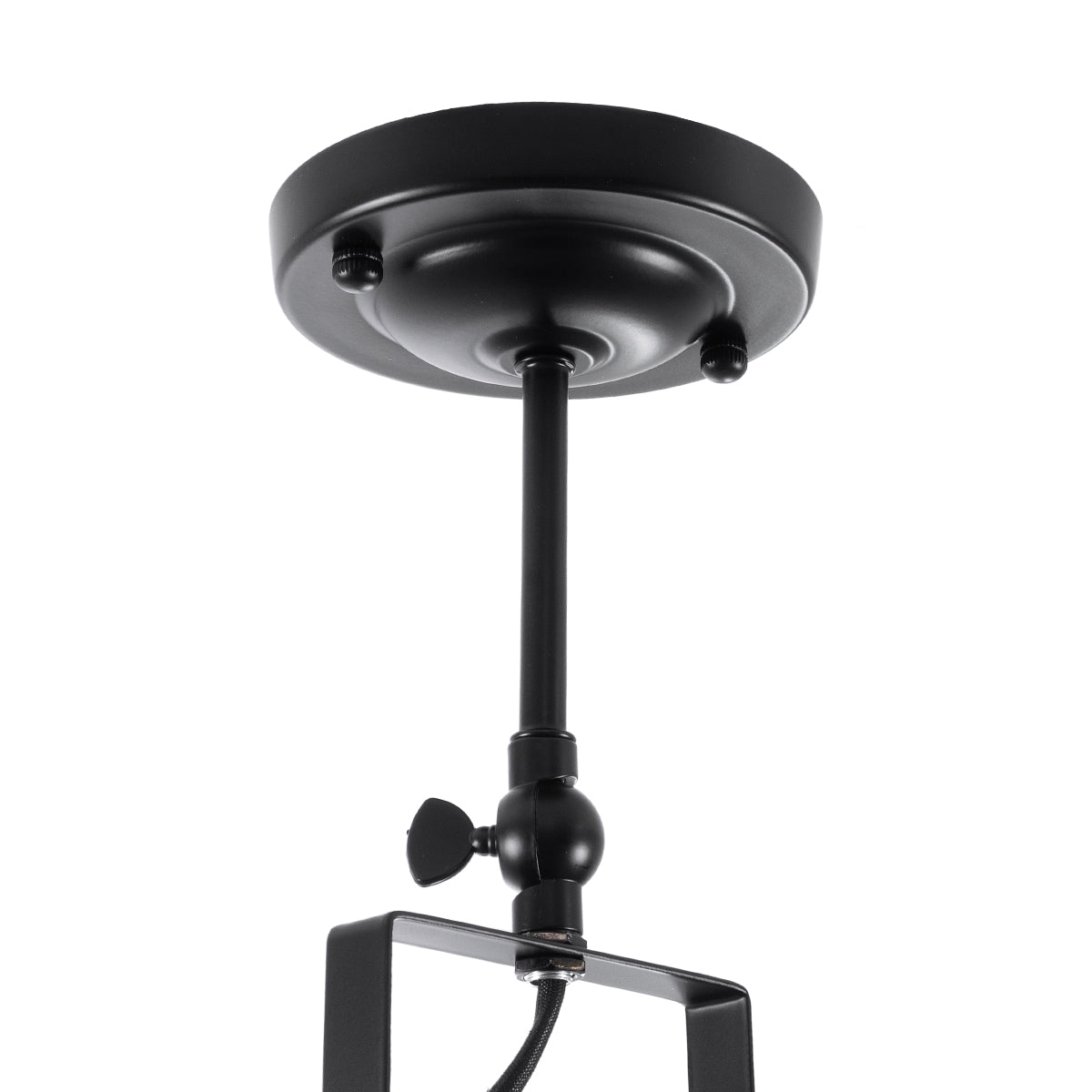 GLOBOSTAR® HOLLYWOOD 01153 Vintage Φωτιστικό Οροφής με Ντουί 1 x E27 AC 220-240V IP20 - Μαύρο - Μ8.5 x Π8.5 x Υ35cm - ledmania.gr