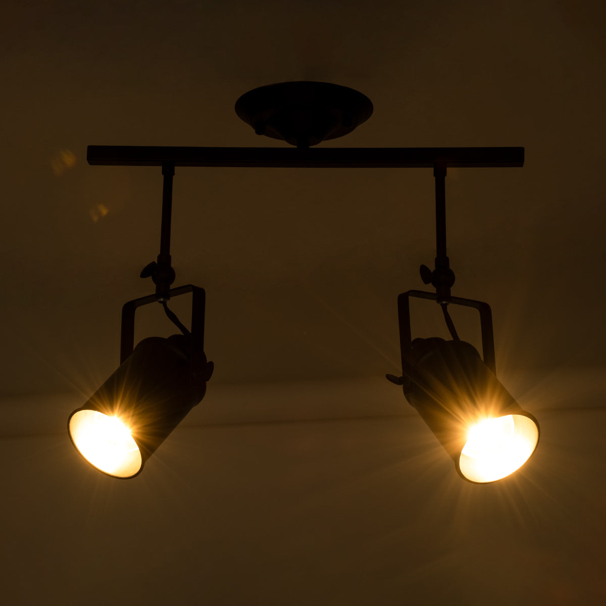 GLOBOSTAR® HOLLYWOOD 01154 Vintage Φωτιστικό Οροφής με Ντουί 2 x E27 AC 220-240V IP20 - Μαύρο - Μ45 x Π15 x Υ40cm - ledmania.gr