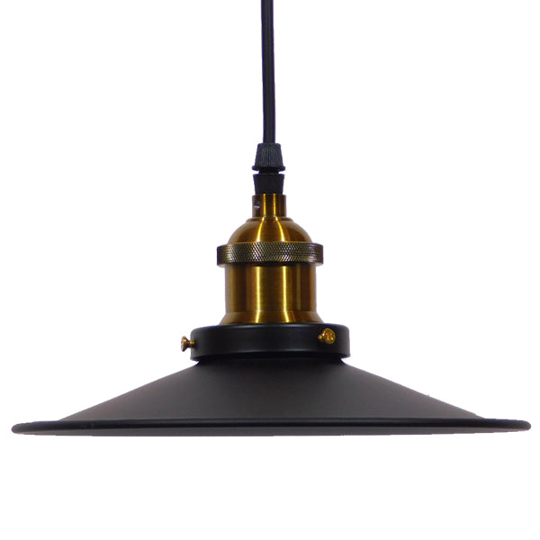 GloboStar® CARAVEL 01167 Vintage Industrial Κρεμαστό Φωτιστικό Οροφής Μονόφωτο Μαύρο Μεταλλικό Καμπάνα Φ22 x Y13cm - ledmania.gr