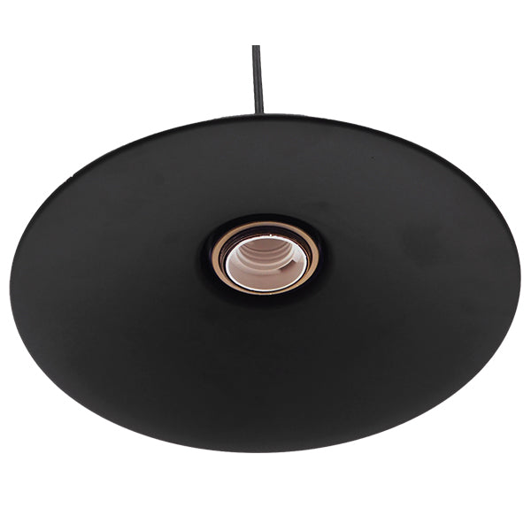 GloboStar® CARAVEL 01167 Vintage Industrial Κρεμαστό Φωτιστικό Οροφής Μονόφωτο Μαύρο Μεταλλικό Καμπάνα Φ22 x Y13cm - ledmania.gr