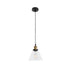GloboStar® WICKHAM 01169 Vintage Κρεμαστό Φωτιστικό Καμπάνα Μονόφωτο 1 x E27 IP20 Διάφανο Γυαλί με Μαύρο & Χρυσό Μέταλλο - Μ18 x Π18 x Y20cm - ledmania.gr