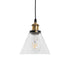 GloboStar® WICKHAM 01169 Vintage Κρεμαστό Φωτιστικό Καμπάνα Μονόφωτο 1 x E27 IP20 Διάφανο Γυαλί με Μαύρο & Χρυσό Μέταλλο - Μ18 x Π18 x Y20cm - ledmania.gr