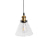 GloboStar® WICKHAM 01169 Vintage Κρεμαστό Φωτιστικό Καμπάνα Μονόφωτο 1 x E27 IP20 Διάφανο Γυαλί με Μαύρο & Χρυσό Μέταλλο - Μ18 x Π18 x Y20cm - ledmania.gr