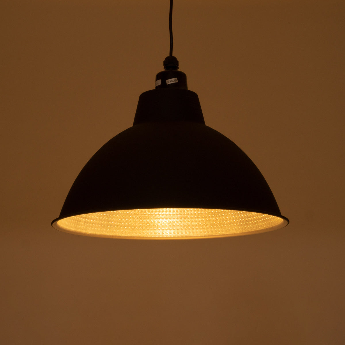 GLOBOSTAR® LOUVE 01176 Vintage Κρεμαστό Φωτιστικό Οροφής με Ντουί 1 x E27 AC 220-240V IP20 - Μαύρο - Μ40 x Π40 x Υ30cm