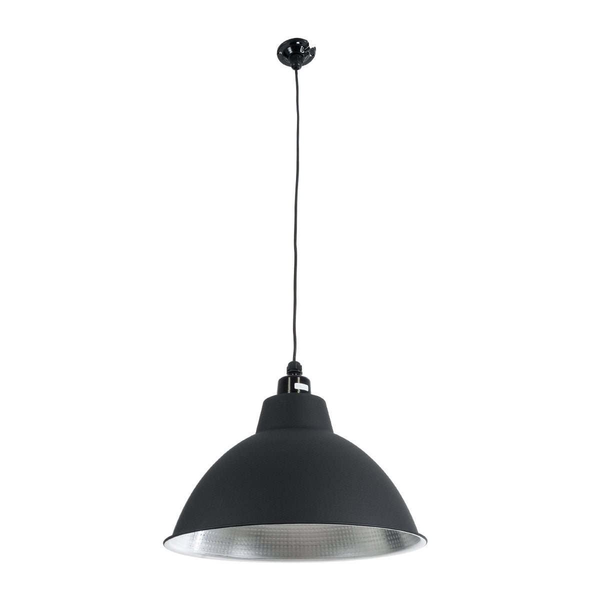 GLOBOSTAR® LOUVE 01176 Vintage Κρεμαστό Φωτιστικό Οροφής με Ντουί 1 x E27 AC 220-240V IP20 - Μαύρο - Μ40 x Π40 x Υ30cm