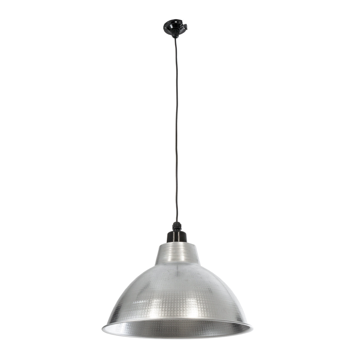 GLOBOSTAR® LOUVE 01178 Vintage Κρεμαστό Φωτιστικό Οροφής με Ντουί 1 x E27 AC 220-240V IP20 - Ασημί - Μ40 x Π40 x Υ30cm