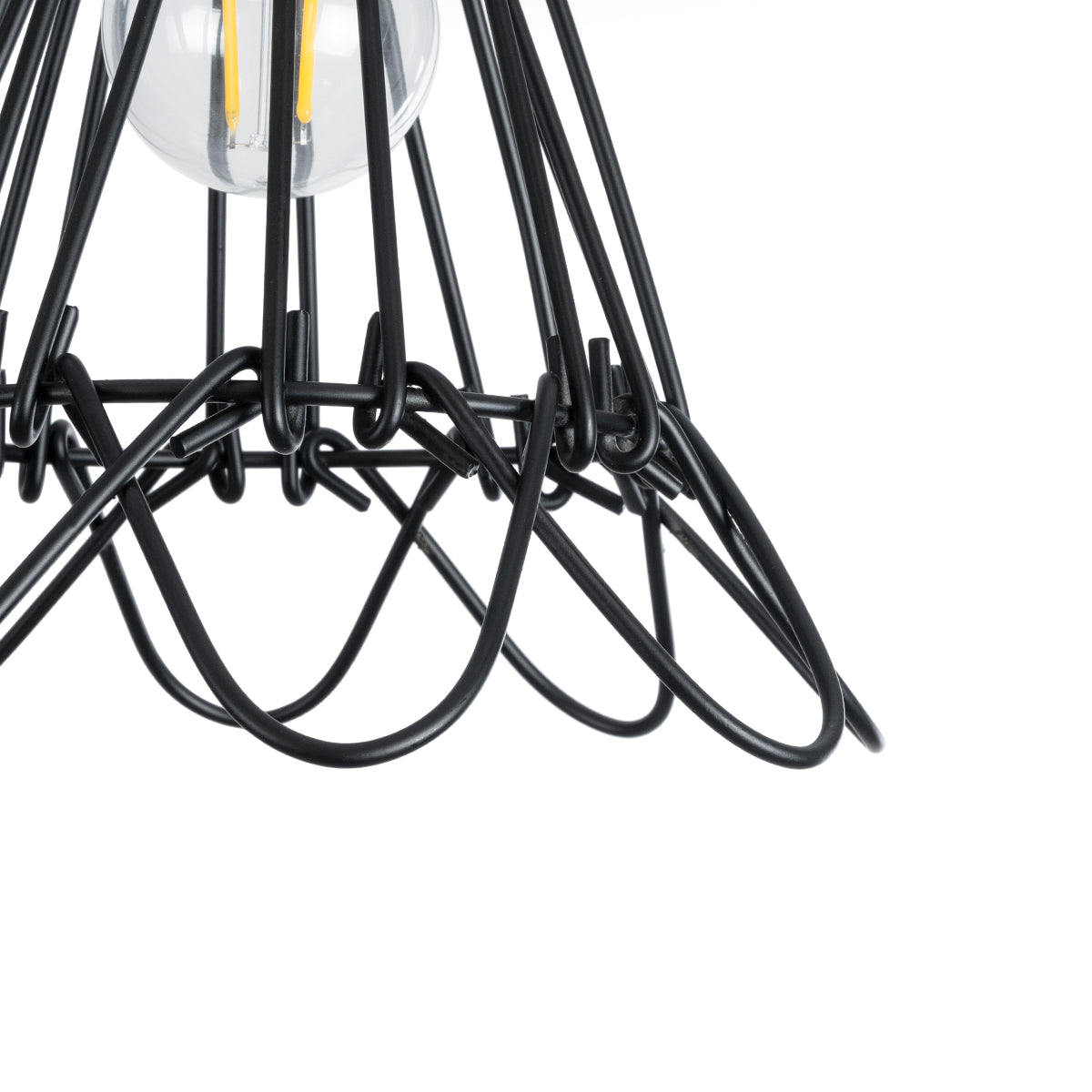 GloboStar® DANE 01181 Vintage Κρεμαστό Φωτιστικό Οροφής Μονόφωτο 1 x E27 AC220-240V IP20 - Φ10 x Υ20cm - Μαύρο Μεταλλικό Πλέγμα - 5 Χρόνια Εγγύηση - ledmania.gr