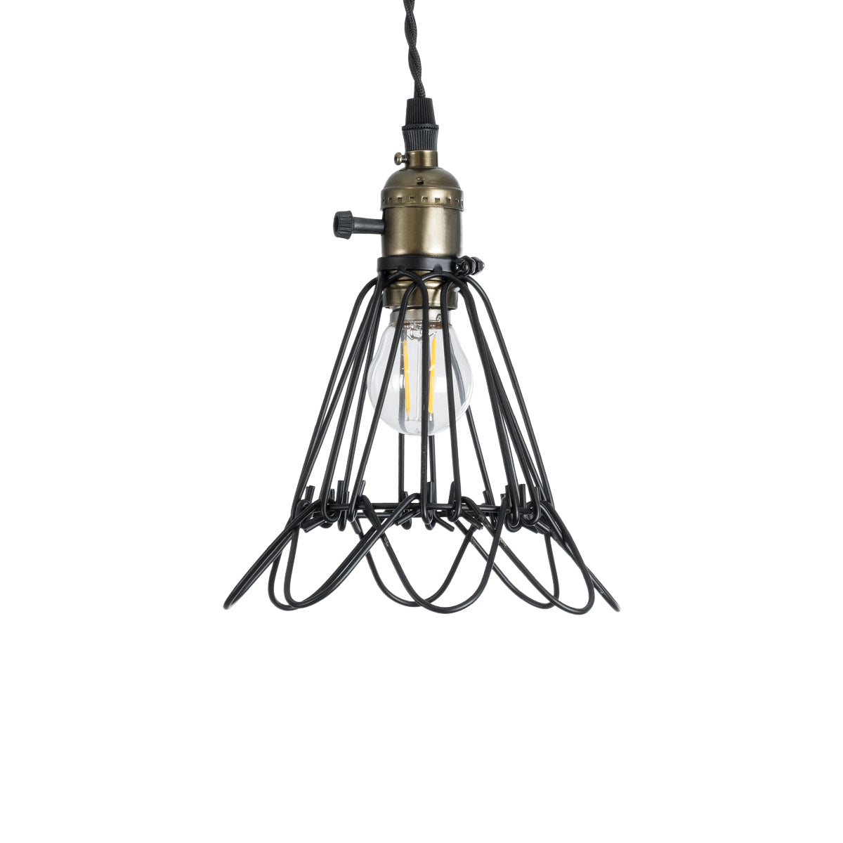 GloboStar® DANE 01181 Vintage Κρεμαστό Φωτιστικό Οροφής Μονόφωτο 1 x E27 AC220-240V IP20 - Φ10 x Υ20cm - Μαύρο Μεταλλικό Πλέγμα - 5 Χρόνια Εγγύηση - ledmania.gr