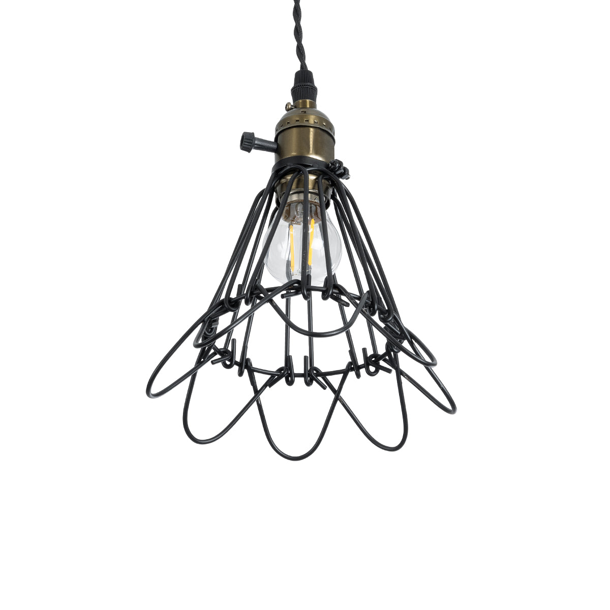 GloboStar® DANE 01181 Vintage Κρεμαστό Φωτιστικό Οροφής Μονόφωτο 1 x E27 AC220-240V IP20 - Φ10 x Υ20cm - Μαύρο Μεταλλικό Πλέγμα - 5 Χρόνια Εγγύηση - ledmania.gr