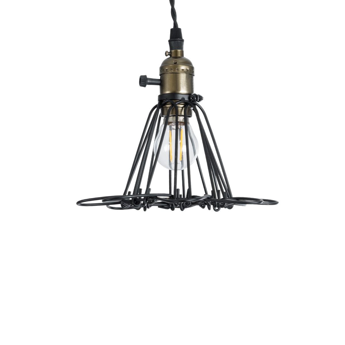 GloboStar® DANE 01181 Vintage Κρεμαστό Φωτιστικό Οροφής Μονόφωτο 1 x E27 AC220-240V IP20 - Φ10 x Υ20cm - Μαύρο Μεταλλικό Πλέγμα - 5 Χρόνια Εγγύηση - ledmania.gr