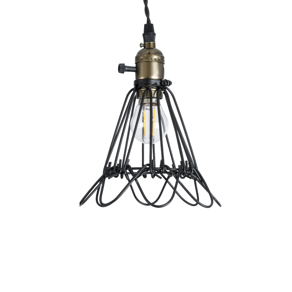 GloboStar® DANE 01181 Vintage Κρεμαστό Φωτιστικό Οροφής Μονόφωτο 1 x E27 AC220-240V IP20 - Φ10 x Υ20cm - Μαύρο Μεταλλικό Πλέγμα - 5 Χρόνια Εγγύηση - ledmania.gr