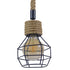 GloboStar® HELLET 01182 Vintage Κρεμαστό Φωτιστικό Πλέγμα Μονόφωτο 1 x E27 IP20 Μαύρο Μέταλλο με Μπεζ Σχοινί Μ16 x Π16 x Υ25cm - ledmania.gr