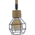 GloboStar® HELLET 01182 Vintage Κρεμαστό Φωτιστικό Πλέγμα Μονόφωτο 1 x E27 IP20 Μαύρο Μέταλλο με Μπεζ Σχοινί Μ16 x Π16 x Υ25cm - ledmania.gr