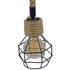 GloboStar® HELLET 01182 Vintage Κρεμαστό Φωτιστικό Πλέγμα Μονόφωτο 1 x E27 IP20 Μαύρο Μέταλλο με Μπεζ Σχοινί Μ16 x Π16 x Υ25cm - ledmania.gr