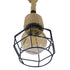 GloboStar® HELLET 01182 Vintage Κρεμαστό Φωτιστικό Πλέγμα Μονόφωτο 1 x E27 IP20 Μαύρο Μέταλλο με Μπεζ Σχοινί Μ16 x Π16 x Υ25cm - ledmania.gr