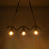 GloboStar® TYMEN 01189 Vintage Κρεμαστό Φωτιστικό Καμπάνα Τρίφωτο 3 x E27 IP20 Μαύρο Μέταλλο με Μπεζ Σχοινί - Μ85 x Π18.5 x Υ20cm - ledmania.gr
