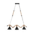 GloboStar® TYMEN 01189 Vintage Κρεμαστό Φωτιστικό Καμπάνα Τρίφωτο 3 x E27 IP20 Μαύρο Μέταλλο με Μπεζ Σχοινί - Μ85 x Π18.5 x Υ20cm - ledmania.gr