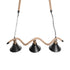 GloboStar® TYMEN 01189 Vintage Κρεμαστό Φωτιστικό Καμπάνα Τρίφωτο 3 x E27 IP20 Μαύρο Μέταλλο με Μπεζ Σχοινί - Μ85 x Π18.5 x Υ20cm - ledmania.gr