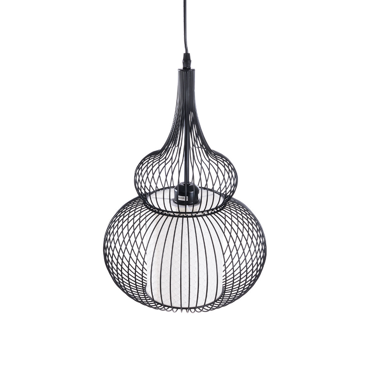 GLOBOSTAR® LILY 01199 Μοντέρνο Κρεμαστό Φωτιστικό Οροφής με Ντουί 1 x E27 AC 220-240V IP20 - Μαύρο & Λευκό - Μ31 x Π31 x Υ42cm - ledmania.gr