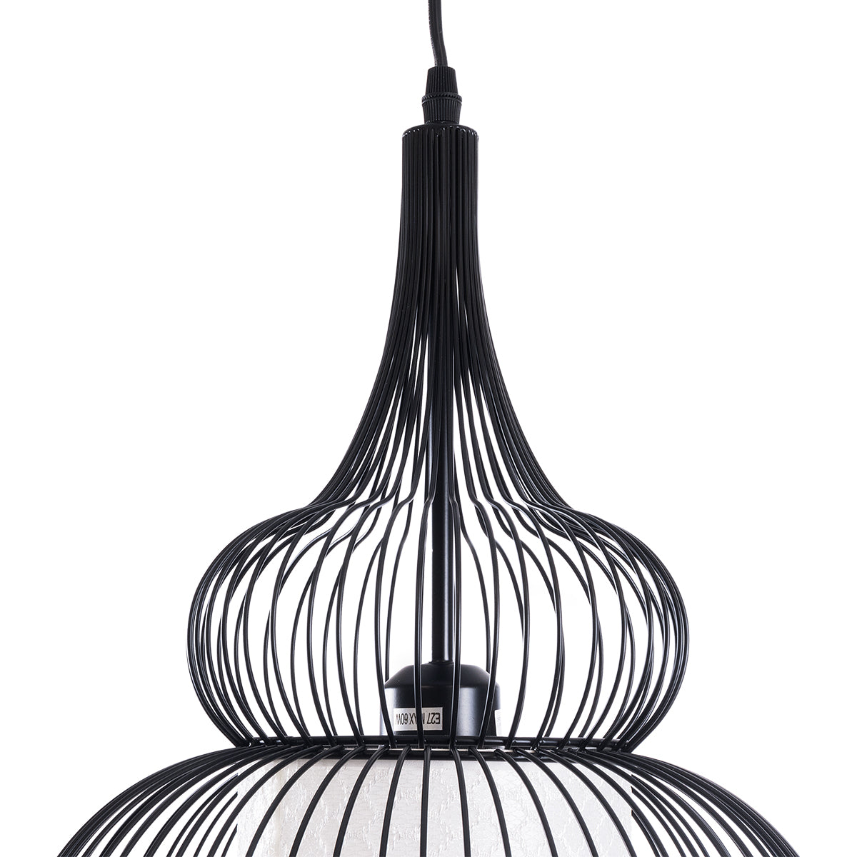 GLOBOSTAR® LILY 01199 Μοντέρνο Κρεμαστό Φωτιστικό Οροφής με Ντουί 1 x E27 AC 220-240V IP20 - Μαύρο & Λευκό - Μ31 x Π31 x Υ42cm - ledmania.gr