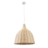 GloboStar® BAHAMAS 01203 Boho Κρεμαστό Φωτιστικό Καμπάνα Μονόφωτο 1 x E27 IP20 Μπεζ Ξύλο - Μ45 x Π45 x Υ47cm - ledmania.gr