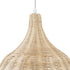 GloboStar® BAHAMAS 01203 Boho Κρεμαστό Φωτιστικό Καμπάνα Μονόφωτο 1 x E27 IP20 Μπεζ Ξύλο - Μ45 x Π45 x Υ47cm - ledmania.gr