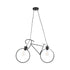 GLOBOSTAR® BIKE 01213 Vintage Κρεμαστό Φωτιστικό Οροφής με Ντουί 2 x E27 AC 220-240V IP20 - Μαύρο - Μ67 x Π3.5 x Υ41cm