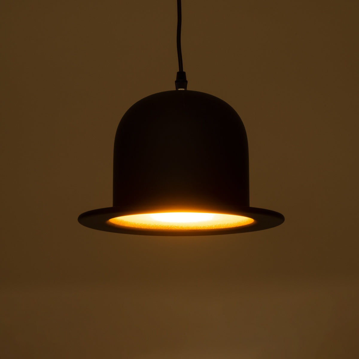 GloboStar® CHARLO 01214 Vintage Κρεμαστό Φωτιστικό Καμπάνα Μονόφωτο 1 x E27 IP20 Μαύρο & Χρυσό Μέταλλο - Μ26 x Π26 x Υ16cm - ledmania.gr