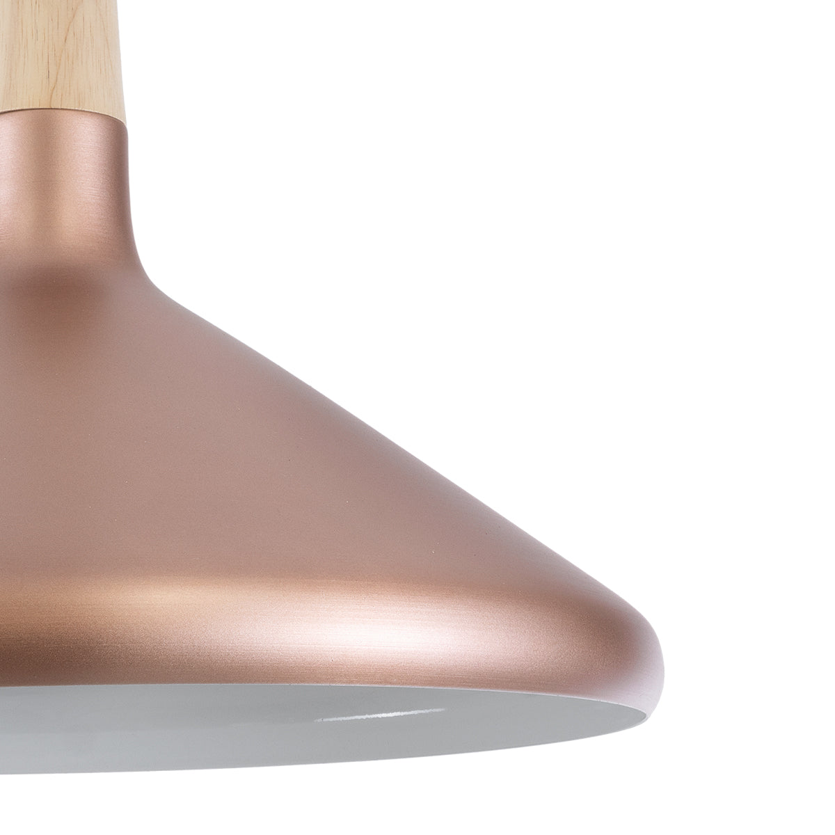 GloboStar® FERCLA 01223 Μοντέρνο Κρεμαστό Φωτιστικό Καμπάνα Μονόφωτο 1 x E27 IP20 Χάλκινο & Λευκό Μέταλλο - Μ40 x Π40 x Υ30cm - ledmania.gr