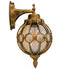GloboStar® ETOILE 01227 Vintage Industrial Φωτιστικό Τοίχου Απλίκα Μονόφωτο Μπρονζέ Χρυσό Μεταλλικό Πλέγμα με Μελί Γυαλί Φ18 x Υ27cm - ledmania.gr