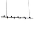 GLOBOSTAR® ALFREDA 01242 Μοντέρνο Κρεμαστό Φωτιστικό Οροφής με Ντουί 10 x E27 AC 220-240V IP20 - Μαύρο - Μ140 x Π18 x Υ7cm