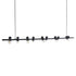GLOBOSTAR® ALFREDA 01242 Μοντέρνο Κρεμαστό Φωτιστικό Οροφής με Ντουί 10 x E27 AC 220-240V IP20 - Μαύρο - Μ140 x Π18 x Υ7cm