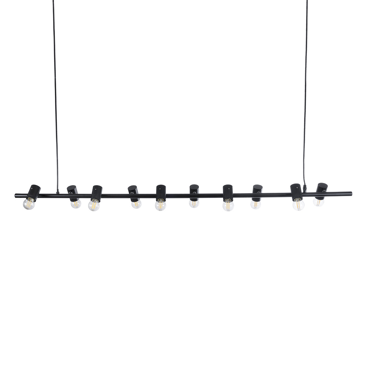 GLOBOSTAR® ALFREDA 01242 Μοντέρνο Κρεμαστό Φωτιστικό Οροφής με Ντουί 10 x E27 AC 220-240V IP20 - Μαύρο - Μ140 x Π18 x Υ7cm