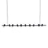 GLOBOSTAR® ALFREDA 01242 Μοντέρνο Κρεμαστό Φωτιστικό Οροφής με Ντουί 10 x E27 AC 220-240V IP20 - Μαύρο - Μ140 x Π18 x Υ7cm
